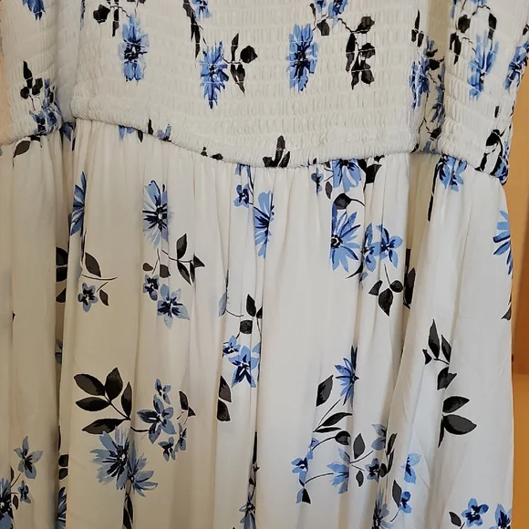 Torrid Blue and White Smocked Dress - Picture 2 of 4